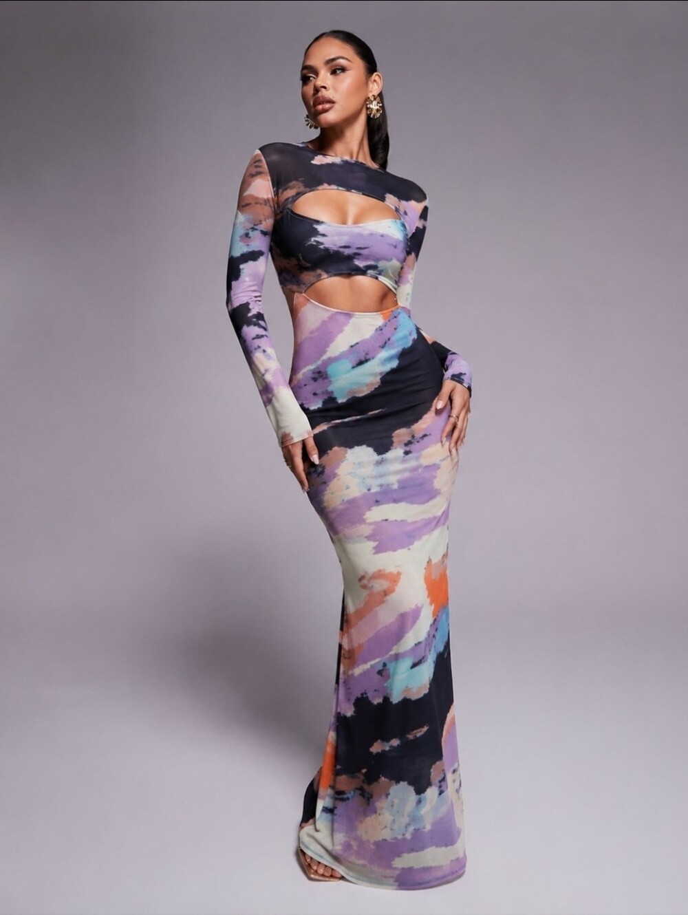 AFRM Longsleeve Cut Out Maxi Dress